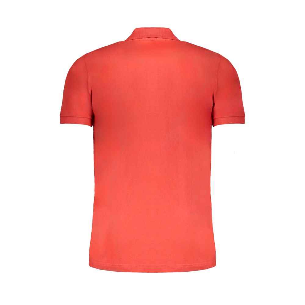 Red Cotton Men Polo Shirt