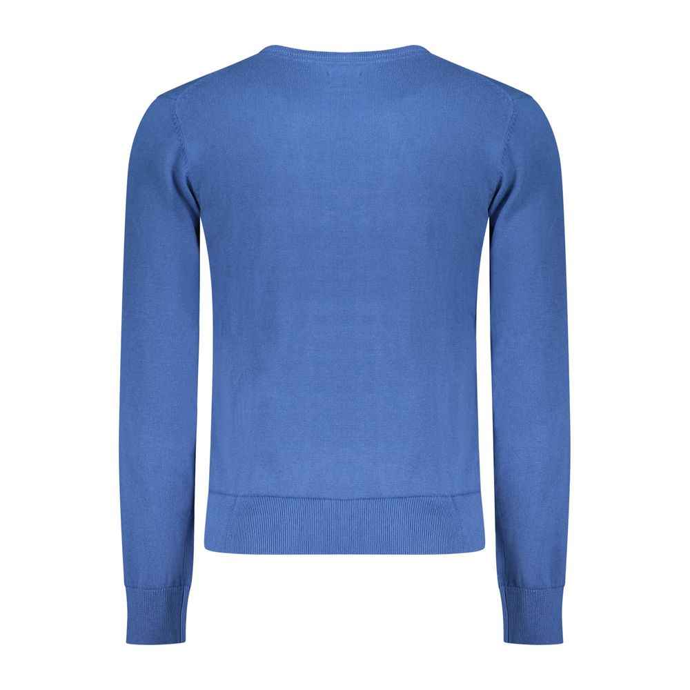 Blue Cotton Men Sweater