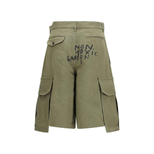 Bicolor Cotton Bermuda Shorts