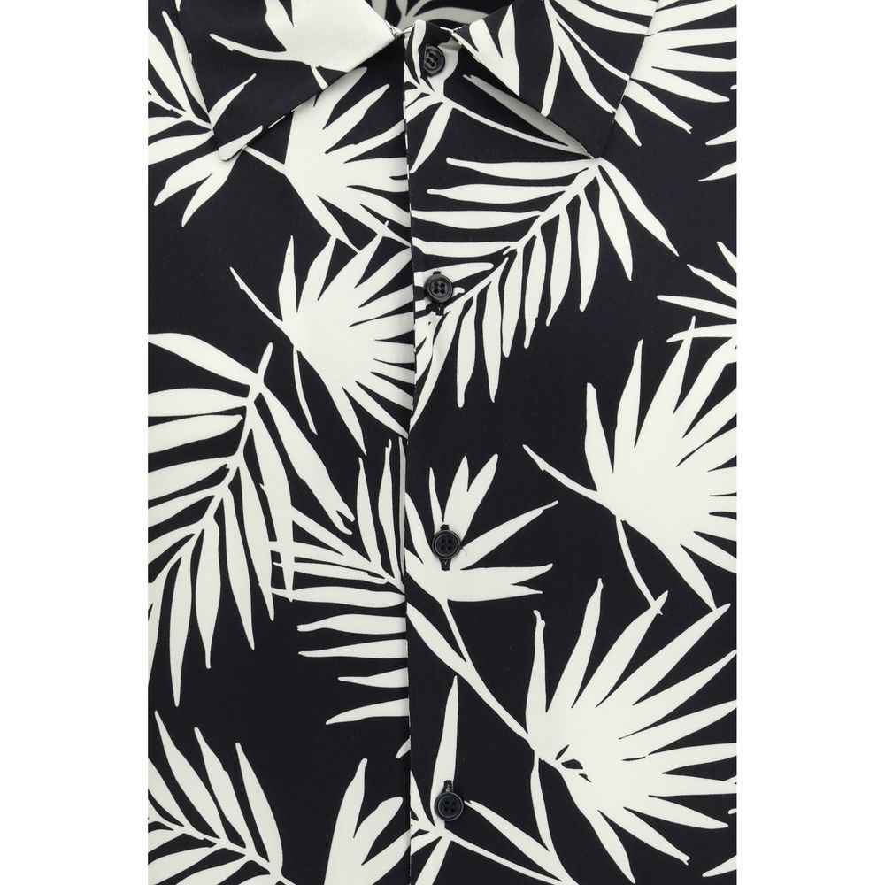 Black Viscose Pattern Shirt