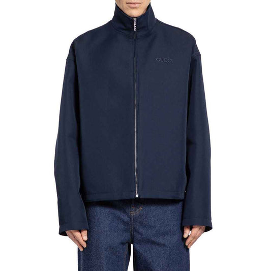 Blue Marabou Full-Length Jacket