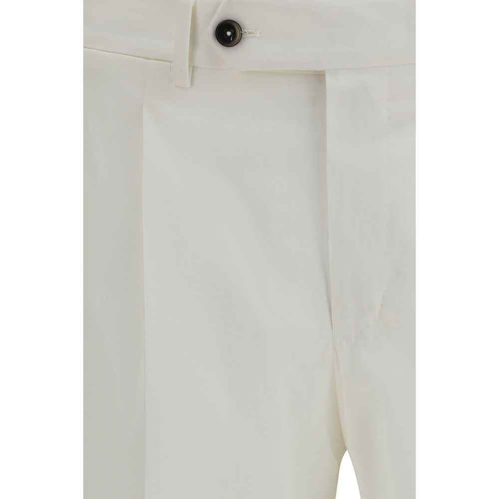 White Cotton Casual Pants