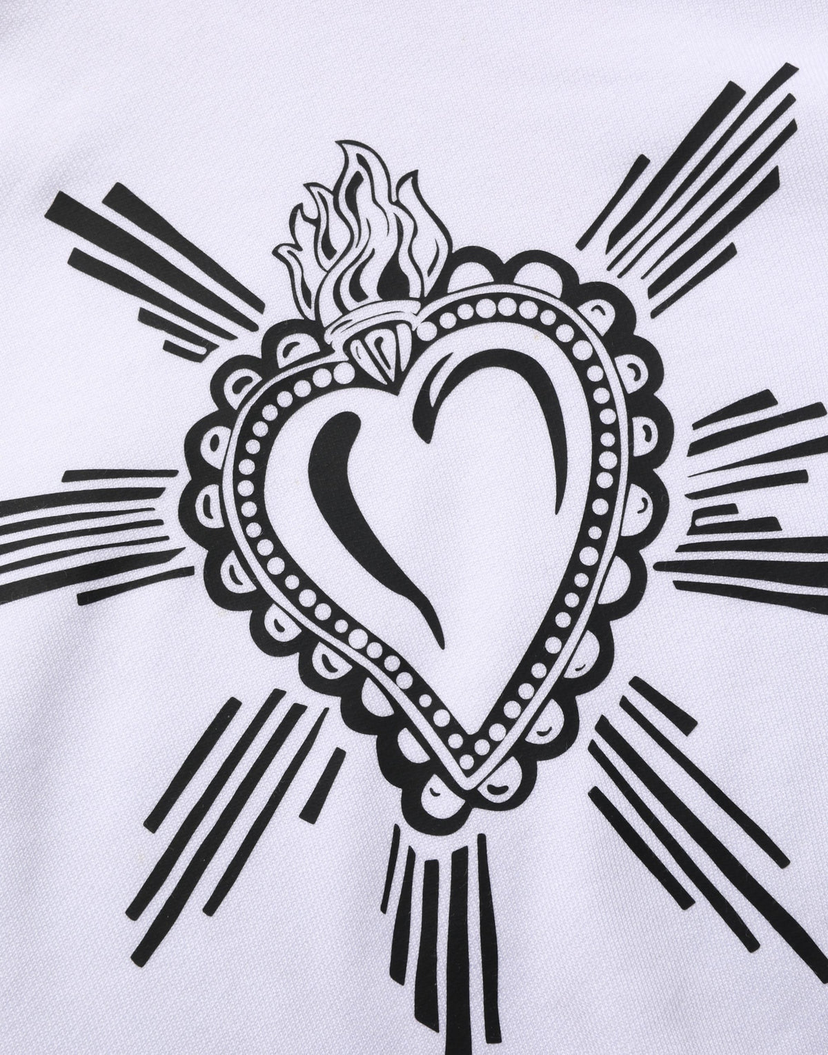 White Sacred Heart Hooded Sweatshirt Sweater