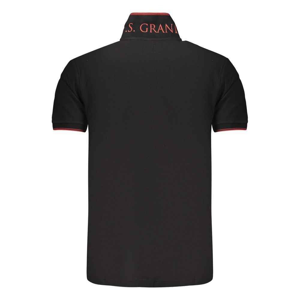 Black Cotton Men Polo