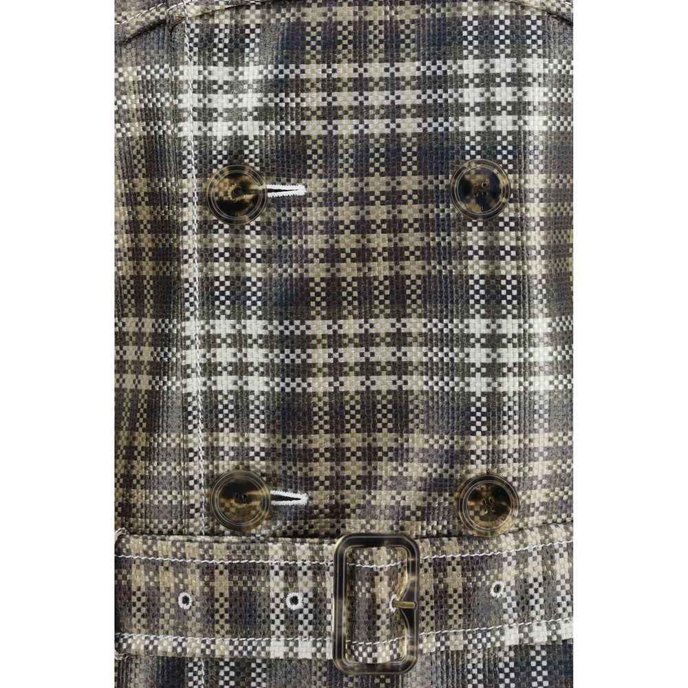 Brown Polyester Trench Coat