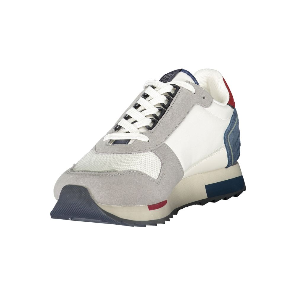 White Polyester Men's Sneaker