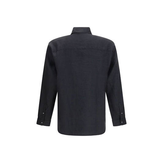 Black Linen Dress Shirt