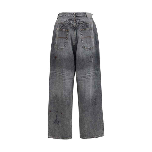 Gray Cotton Casual Pants