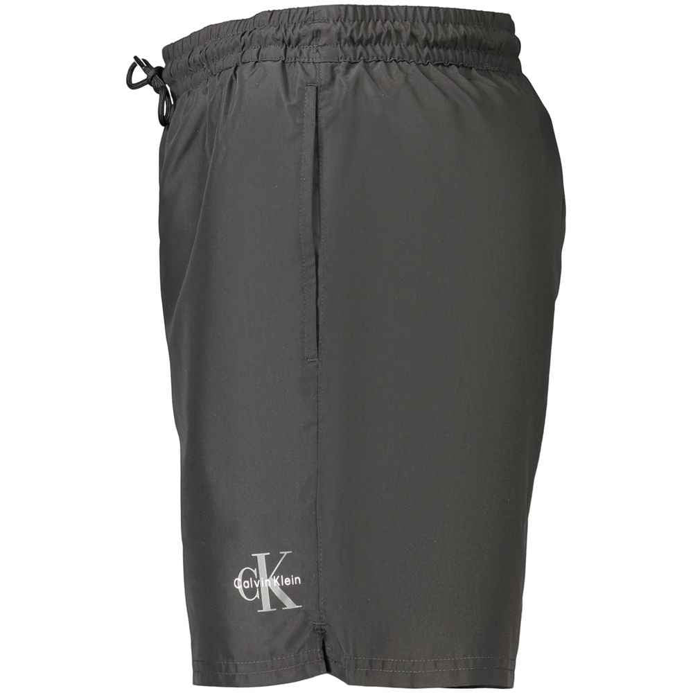 Black Polyester Men's Swimwear