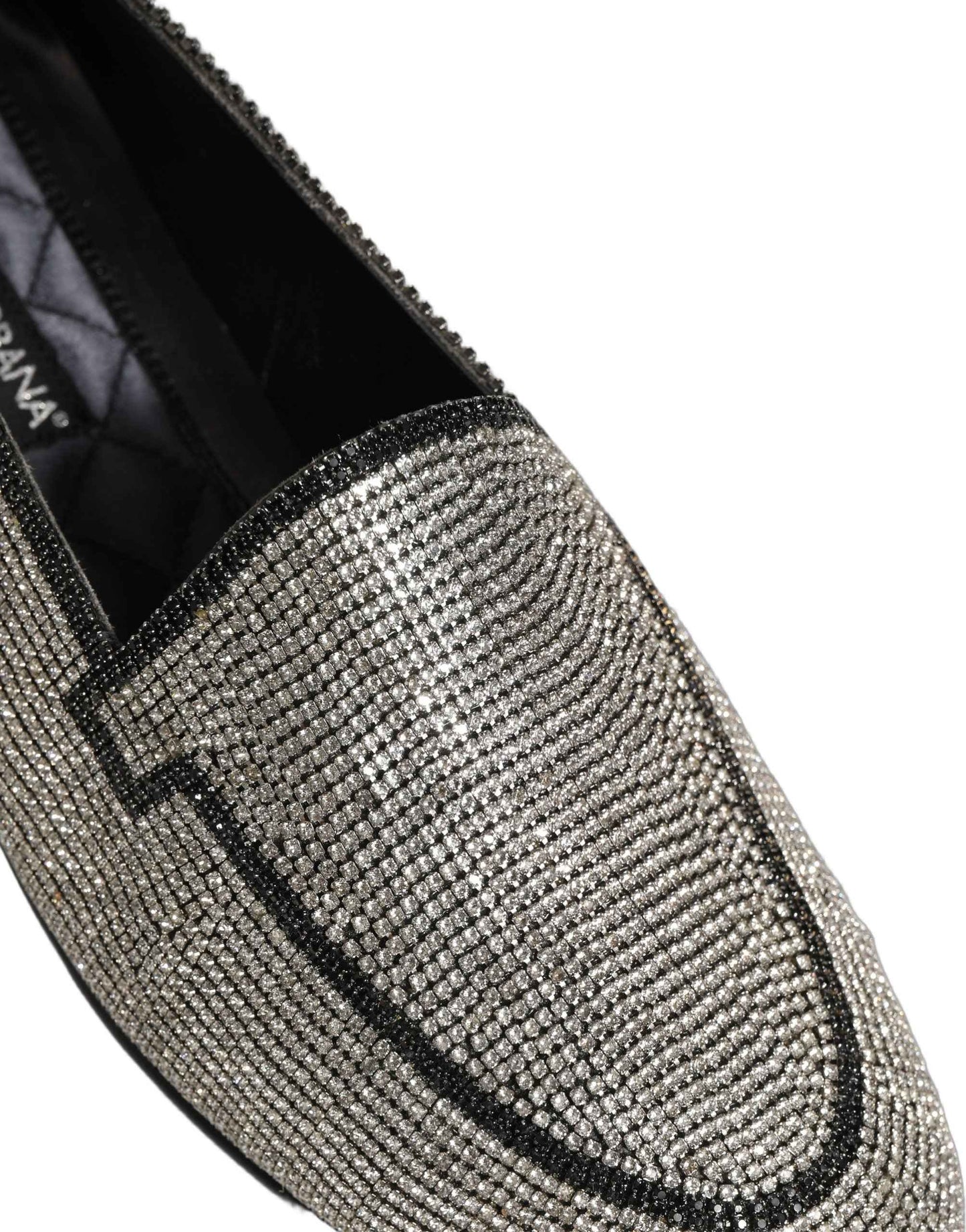Silver Crystal Embellished Men Loafers Shoes