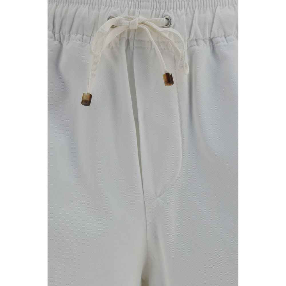 White Cotton Bermuda Shorts