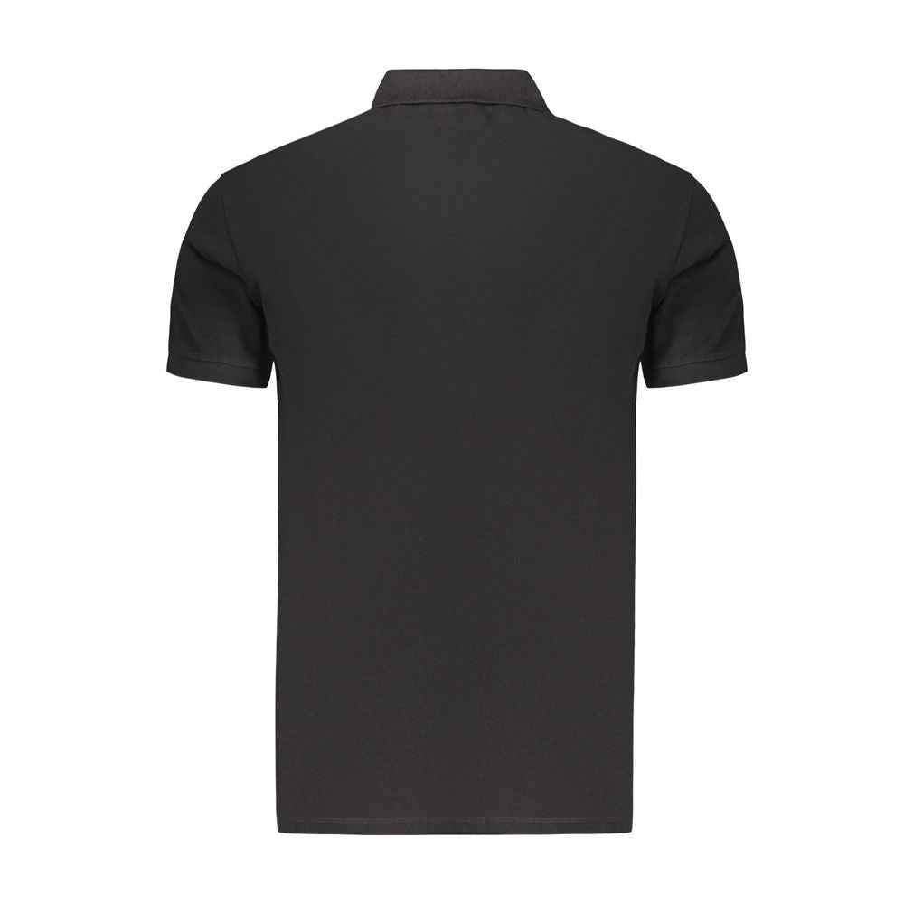 Black Cotton Mens Polo