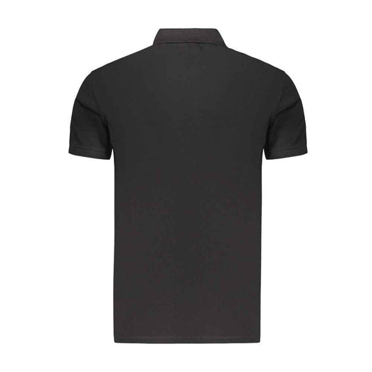 Black Cotton Mens Polo