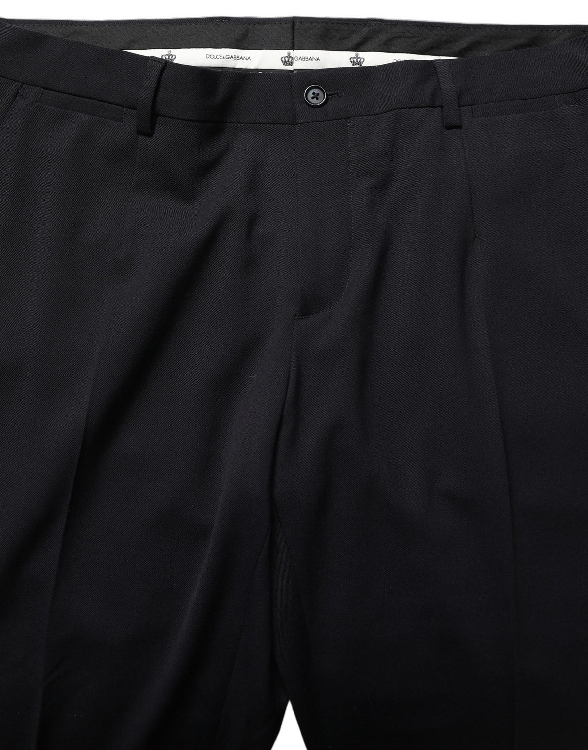 Black Wool Tapered Leg Dress Trouser Pants