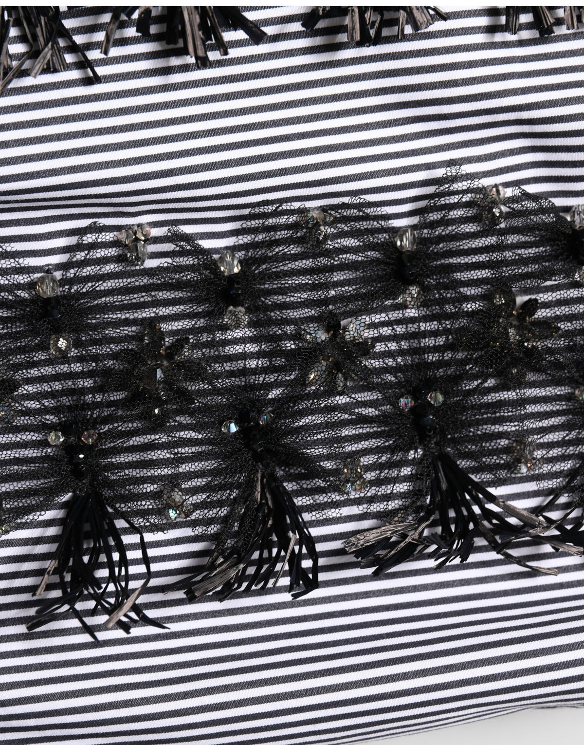 BlackGray Pinstripe Embellished Trouser Pants