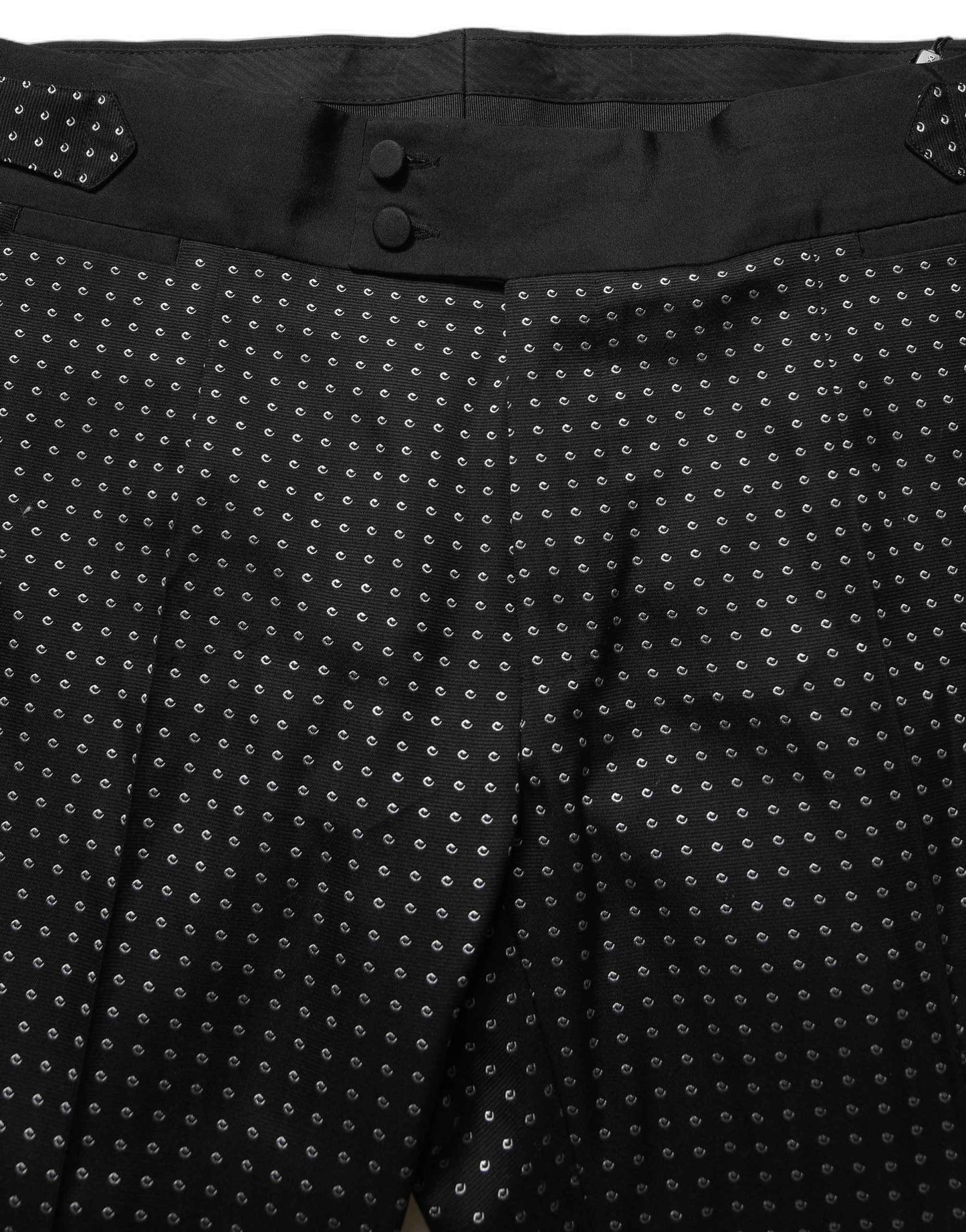 Black Polka Dot Cotton Dress Trouser Pants