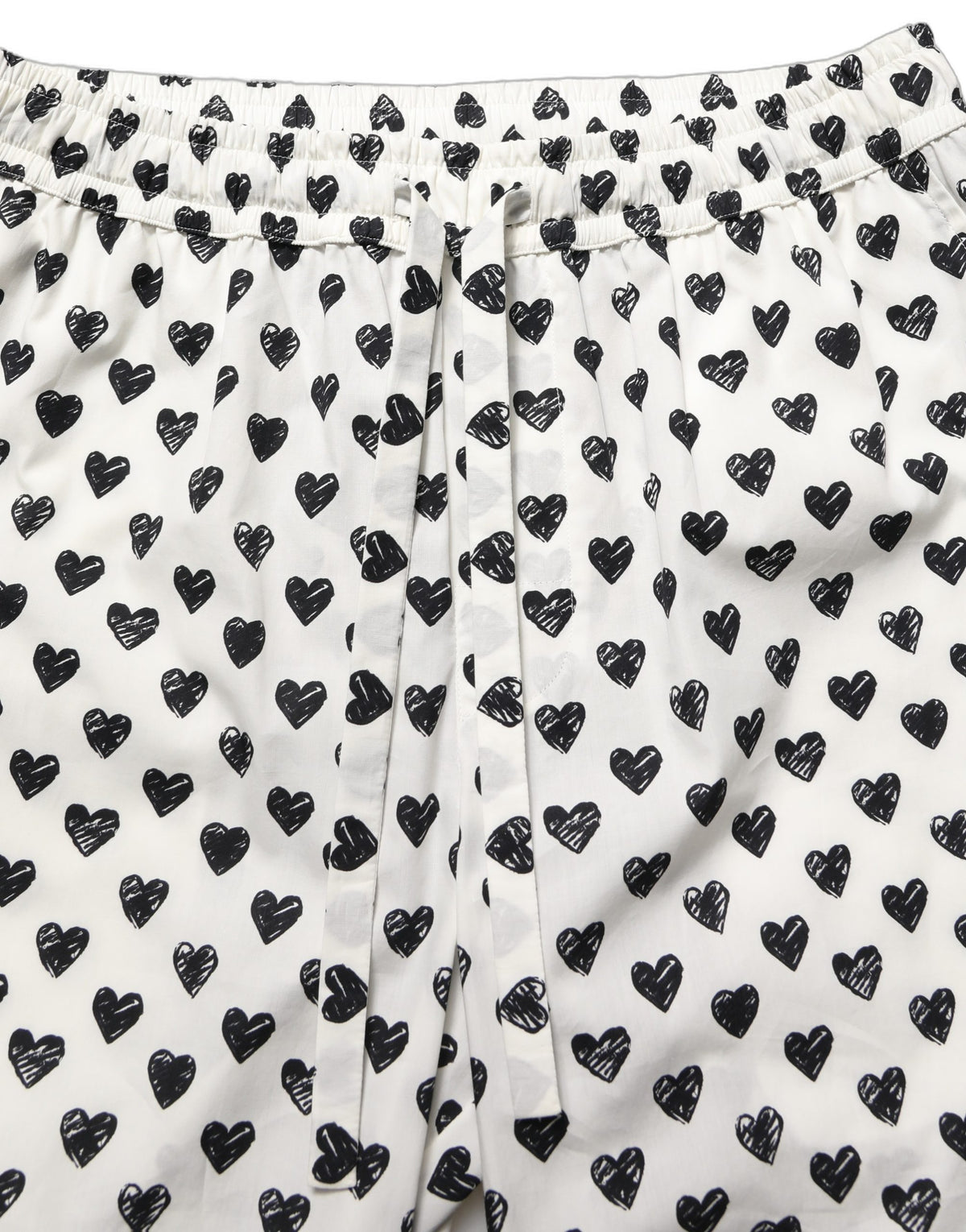 White Graphic Heart Print Men Trousers Pants