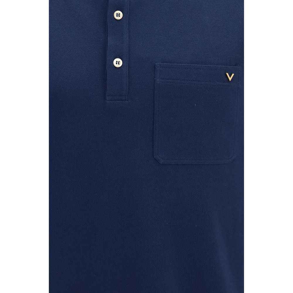 Blue Cotton Polo Shirt