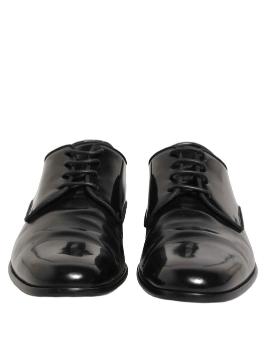 Black Leather Men Derby Dress Formal Shoes