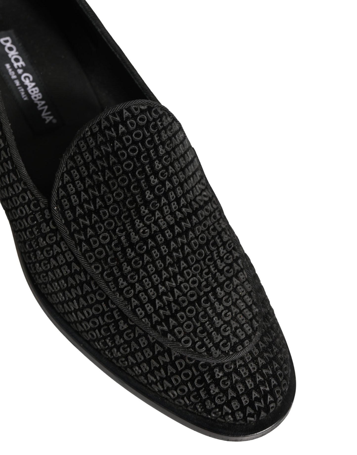 Black Logo Monogram Men Dress Loafers Shoes