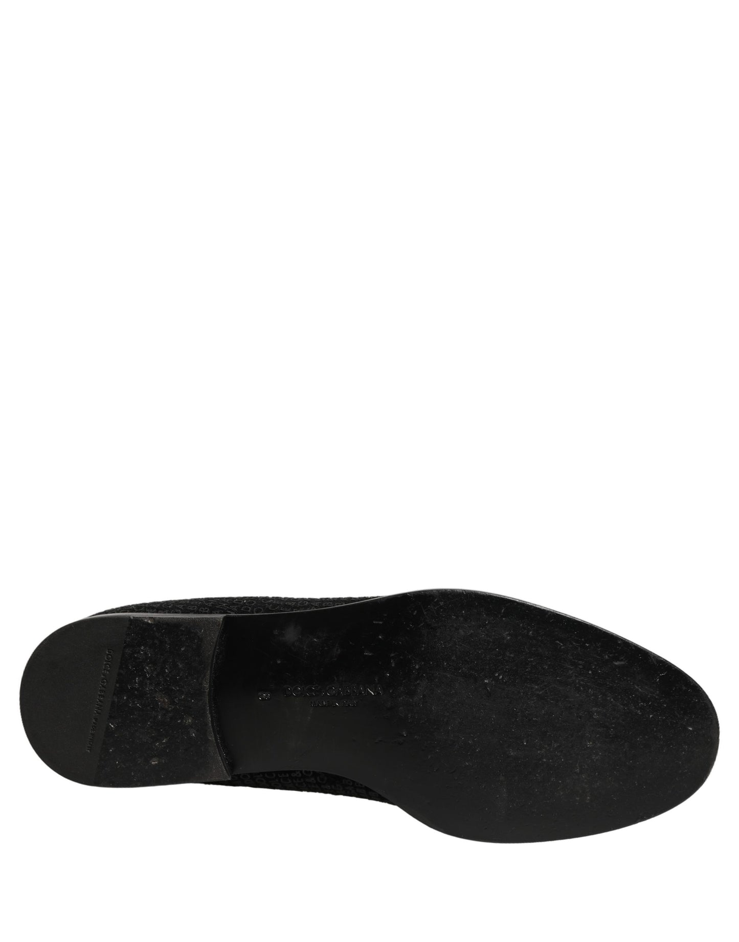 Black Logo Monogram Men Dress Loafers Shoes