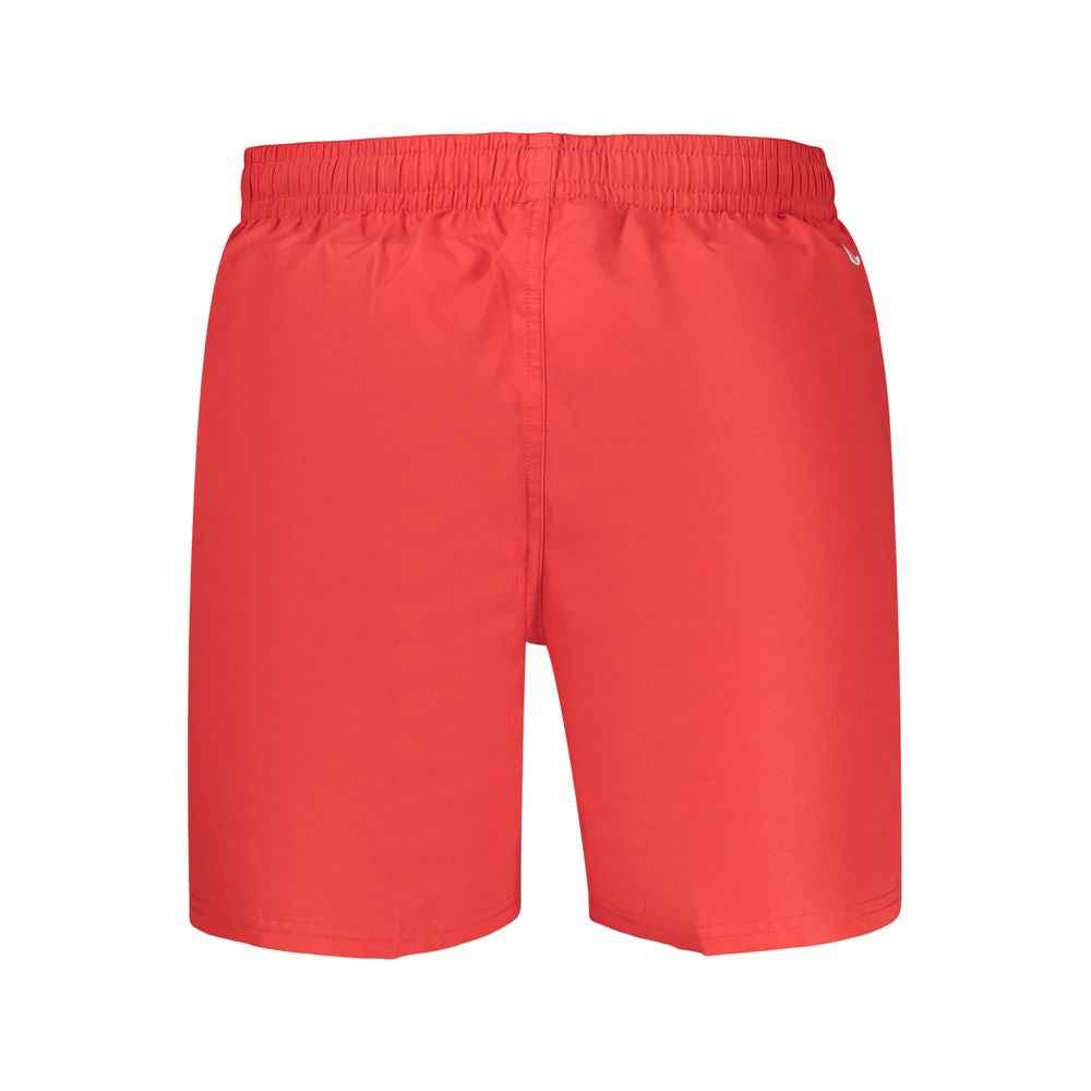 Red Polyester Men's Swimwear