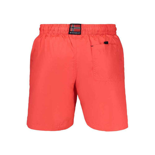 Red Polyamide Men's Swim Boxer