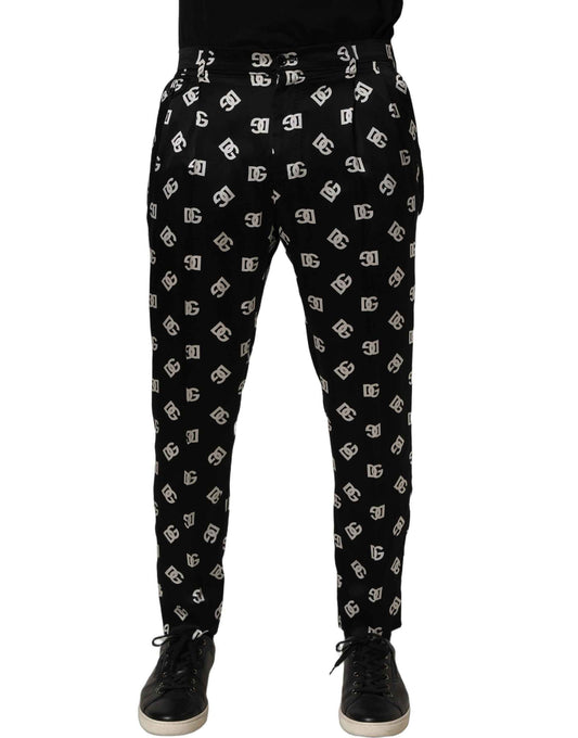 Black Silk Skinny Leg Dress Men Trouser Pants