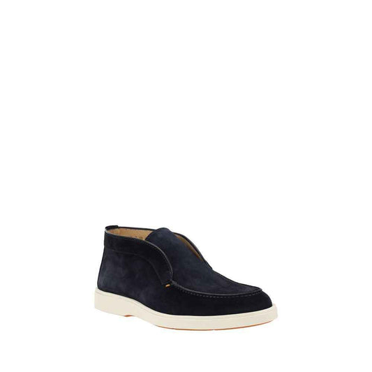 Blue Calf Leather Bos Taurus Ankle Boots