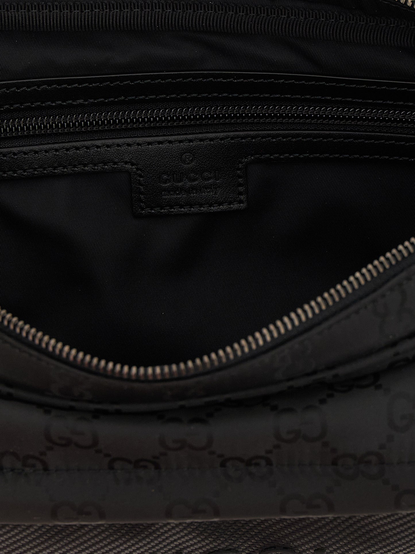 Black Polyester Crossbody Bag