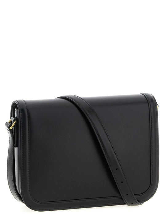 Black Calfskin Shoulder Bag