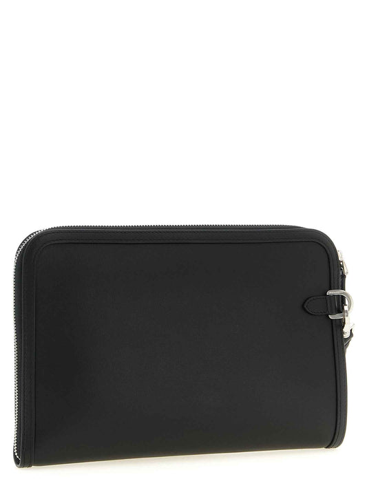Bicolor Calfskin Clutch Bag