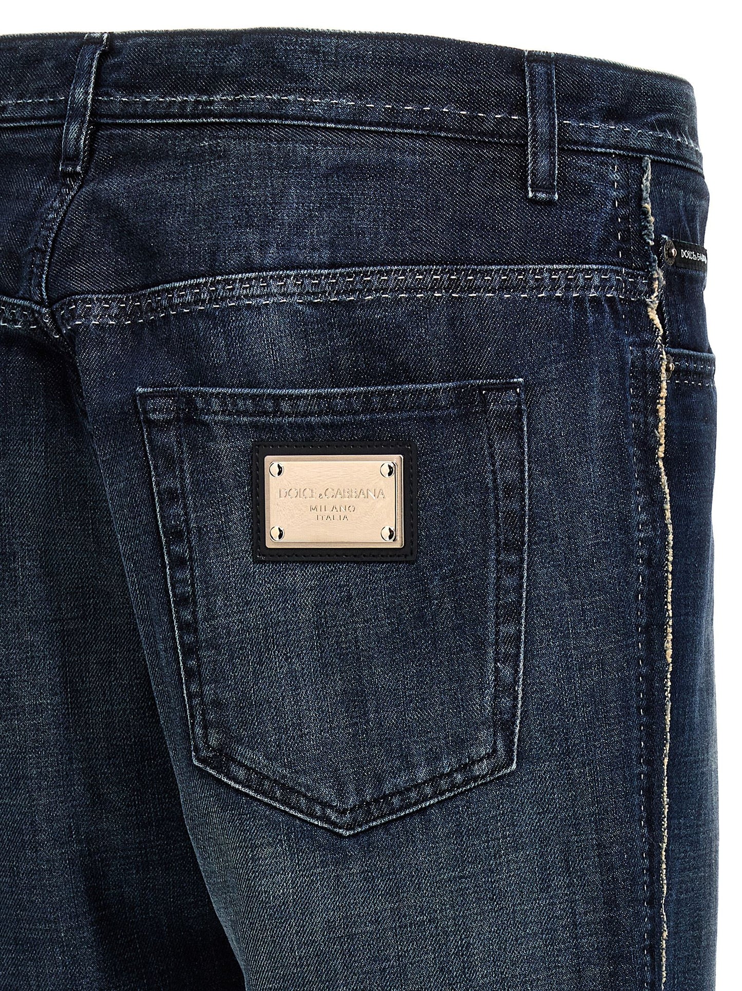Blue Cotton Skinny Jeans