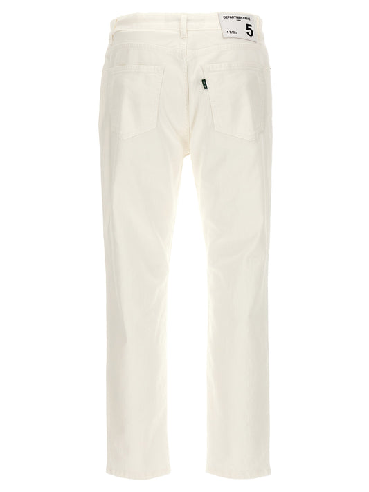 White Cotton Straight-Leg Jeans