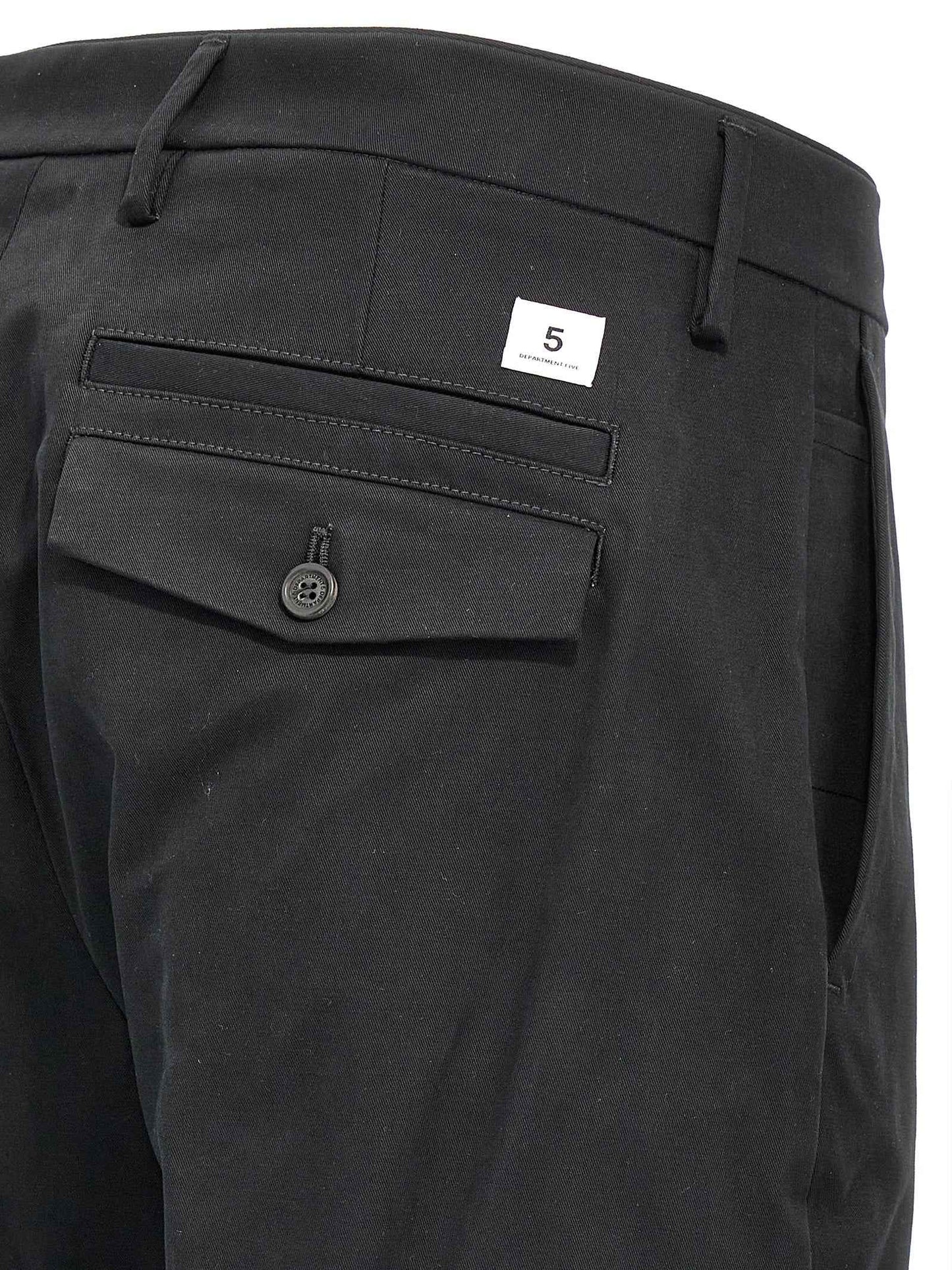 Black Cotton Casual Pants