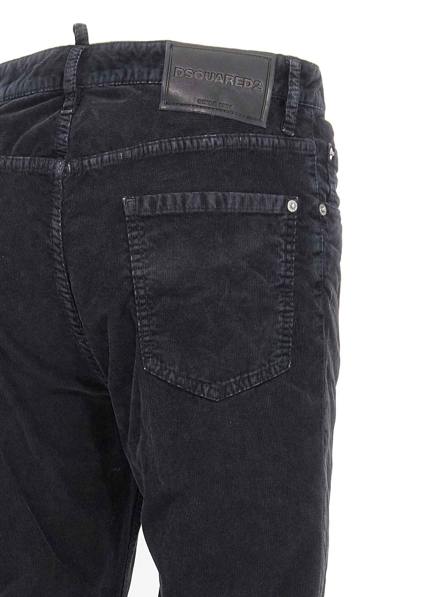 Blue Cotton Casual Pants