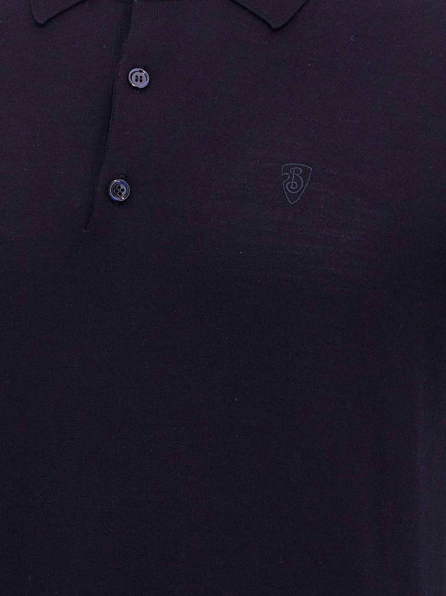 Blue Wool Polo Shirt
