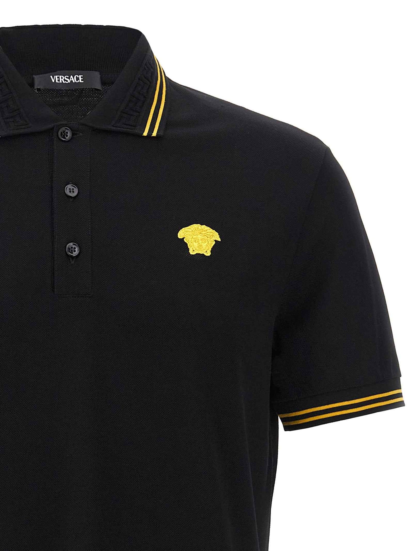 Black Cotton Polo Shirt