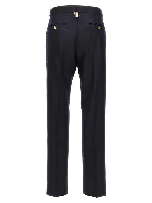 Blue Wool Casual Pants