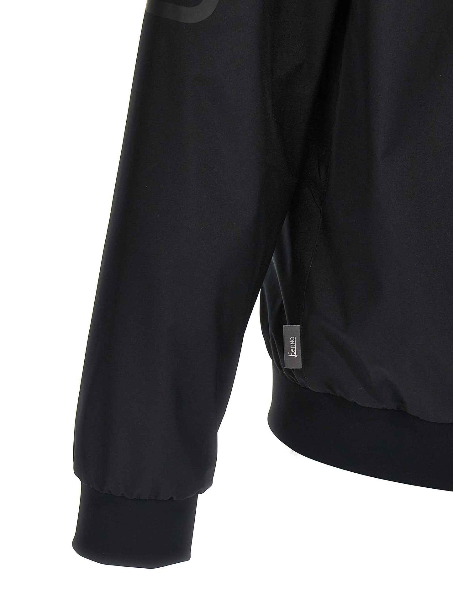 Black Polyester Bomber