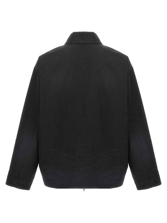 Black Cotton Full-Length Jacket