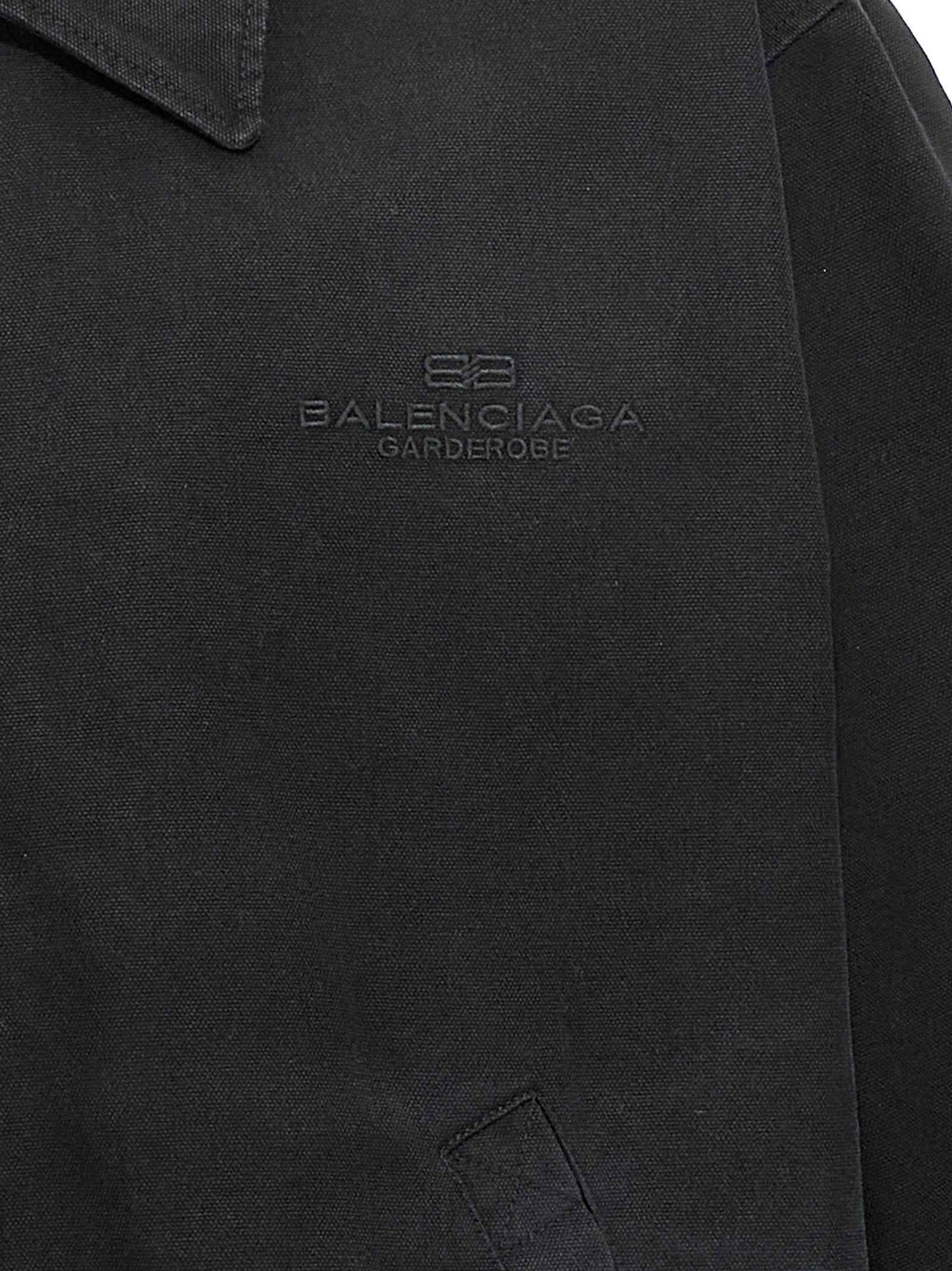 Black Cotton Full-Length Jacket