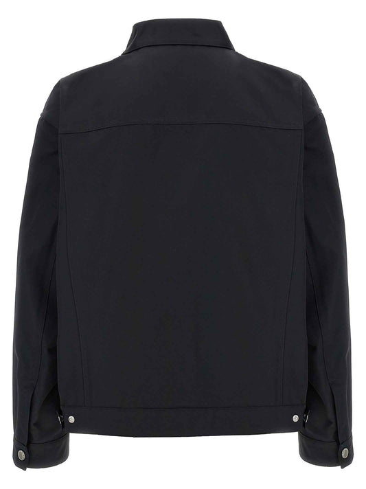 Black Polyester Full-Length Jacket
