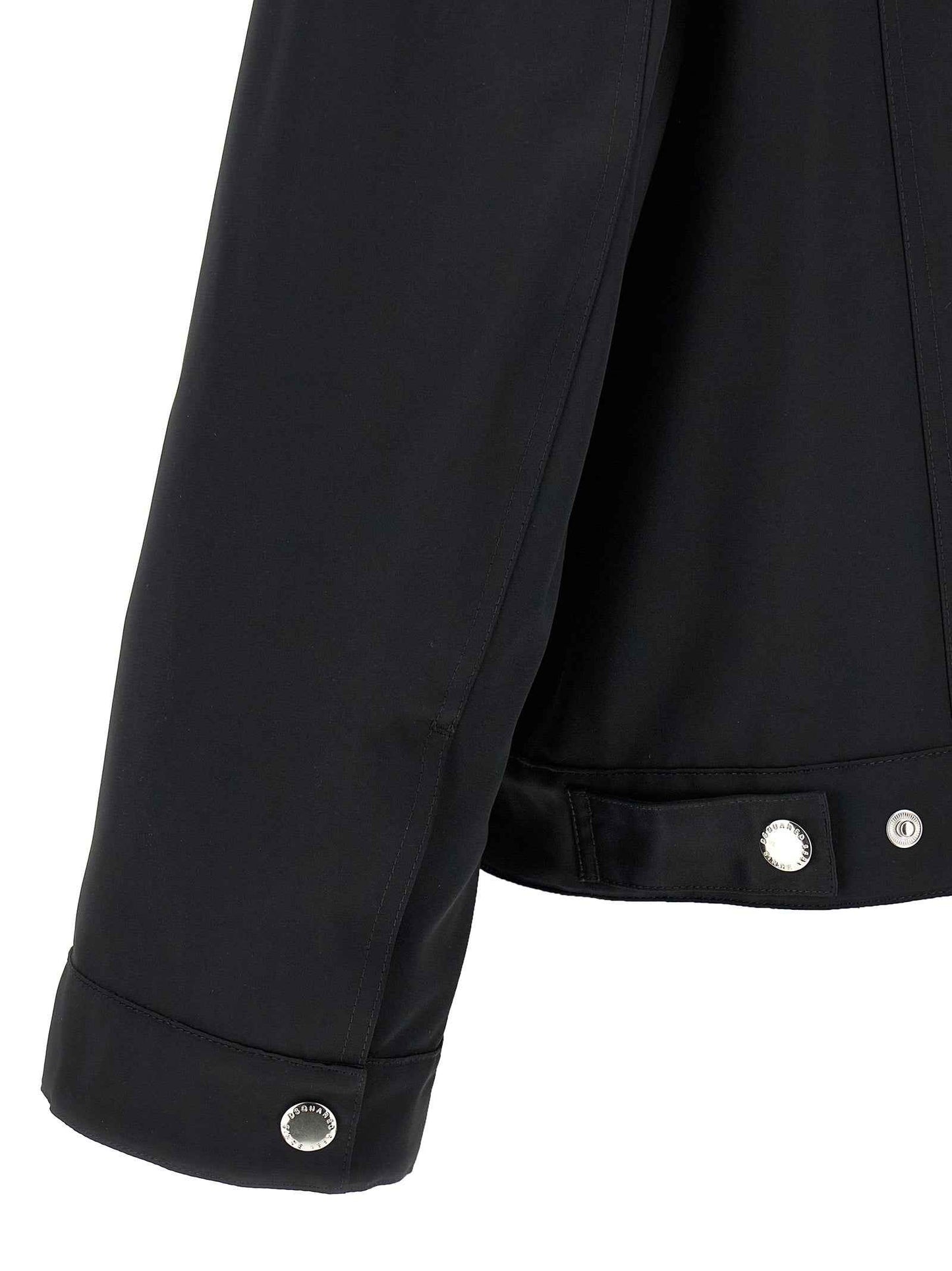 Black Polyester Full-Length Jacket
