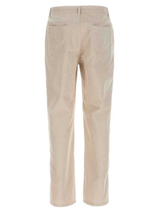 White Cotton Casual Pants