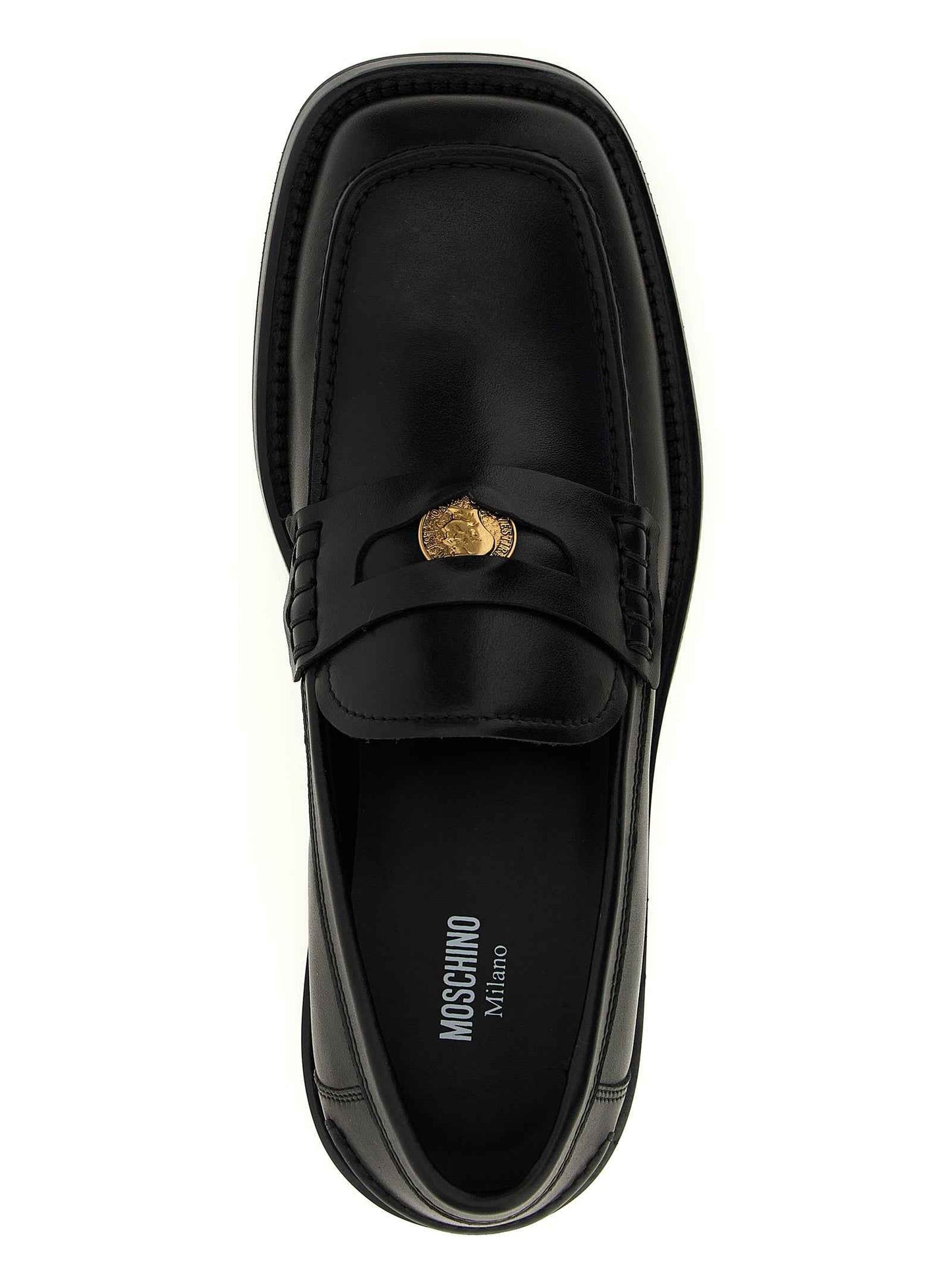 Black Velvet Leather Slip-On Loafers