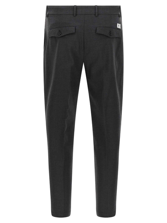 Gray Virgin Wool Cropped Pants