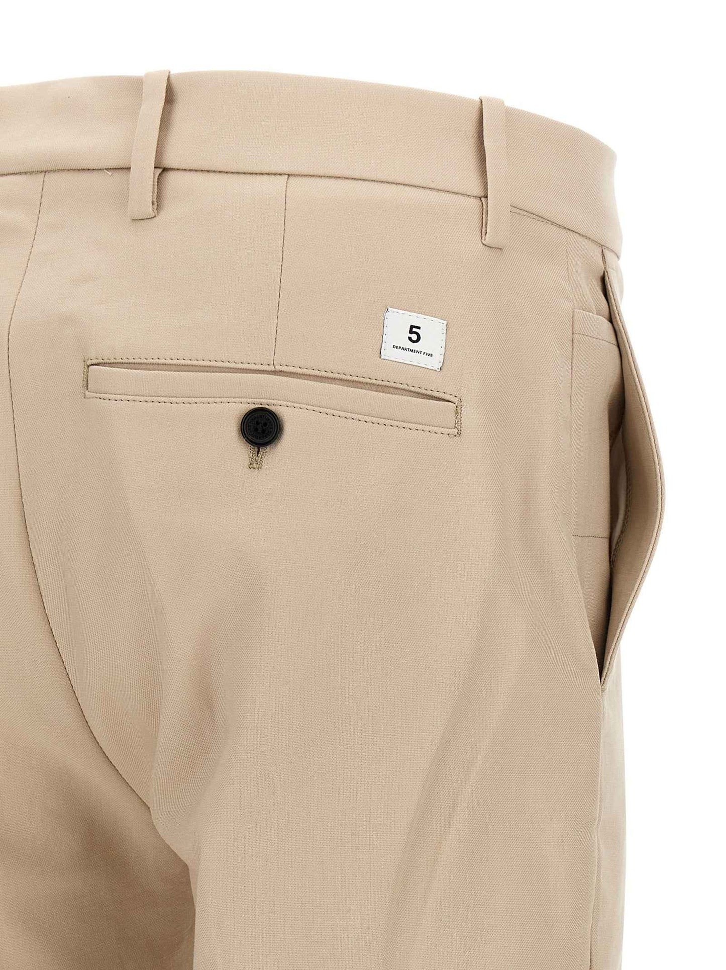 Beige Cotton Chino Pants