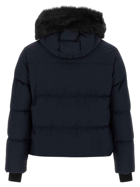 Blue Nylon Full-Length Jacket