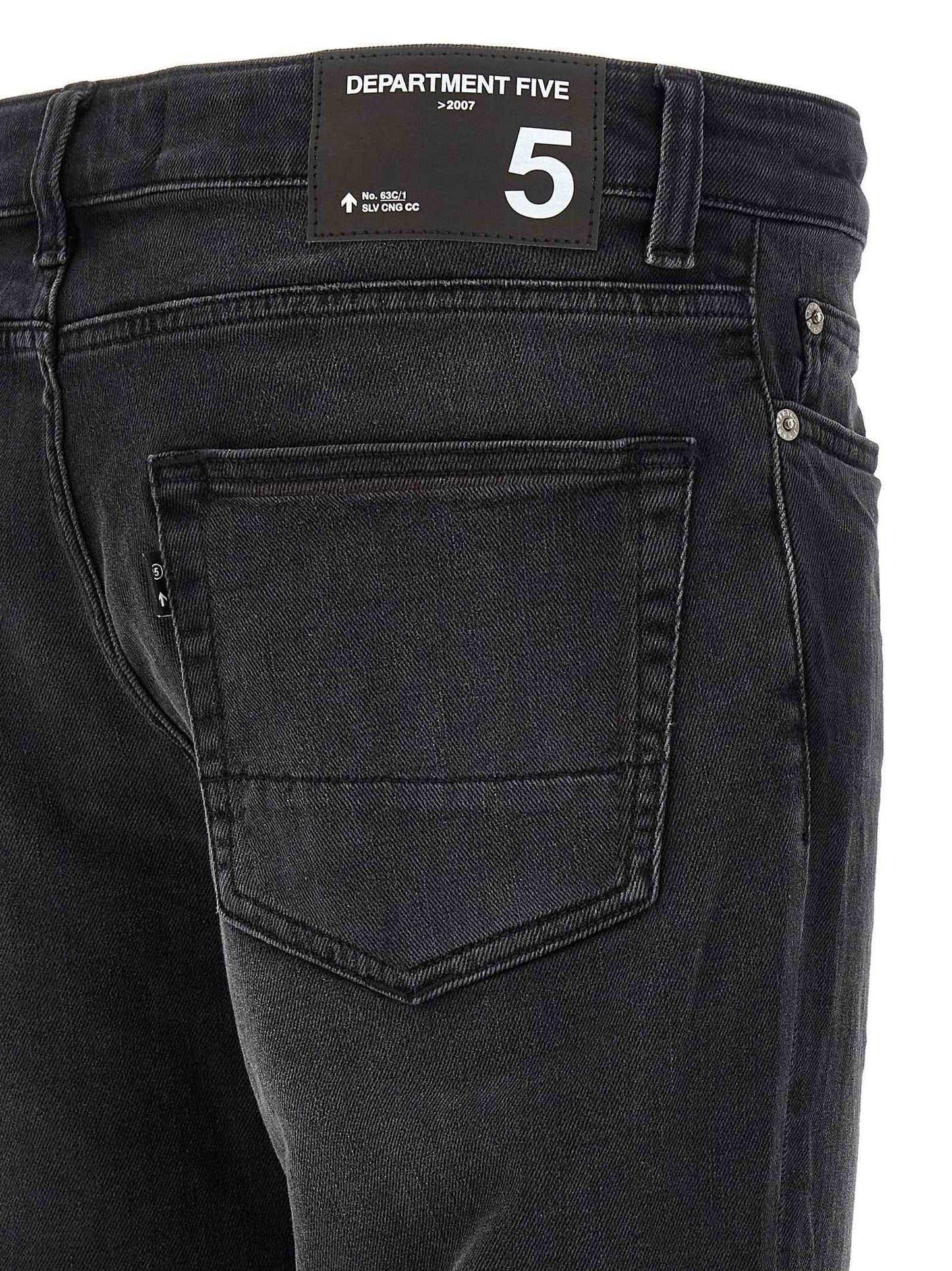 Black Cotton Straight-Leg Jeans